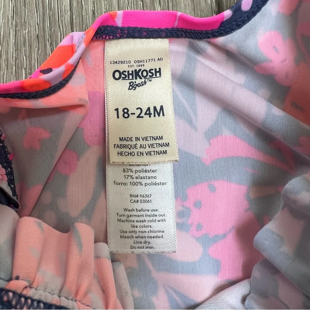 OSHKOSH ONE PIECE SWIMSUIT FLORAL BLUE 18-24MO
